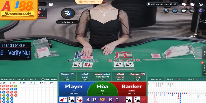 Hướng dẫn tham gia Baccarat Au88: đăng ký tài khoản, nạp tiền, chọn mục casino và vào bàn chơi phù hợp để đặt cược