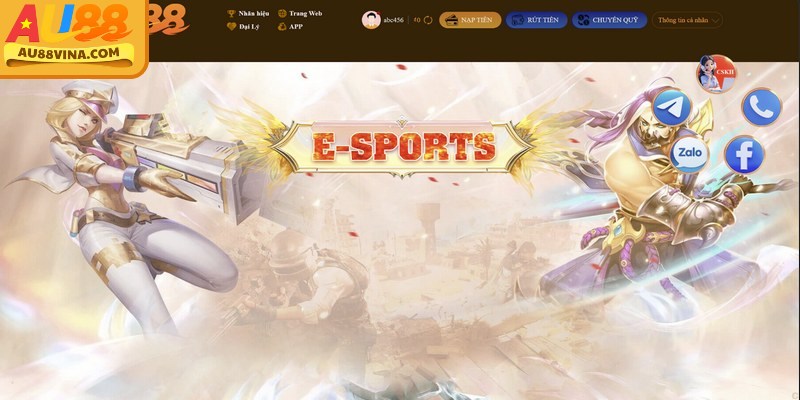 Giới thiệu Esport Au88 với kèo cược thể thao điện tử đa dạng, cập nhật theo thời gian thực và giao diện tối ưu cho game thủ