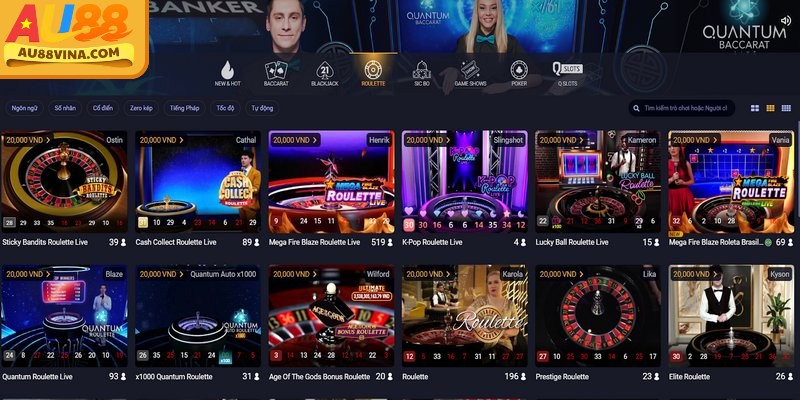 Giao diện Roulette Au88 hiện đại với bàn cược rõ ràng và hiệu ứng vòng quay mượt mà