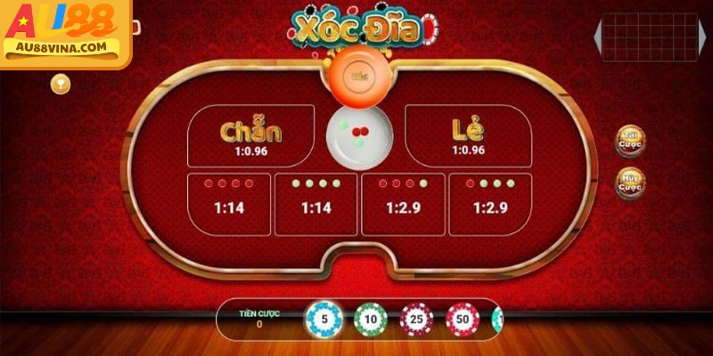 Giao diện xóc đĩa online hiển thị dealer, các cửa cược và tỷ lệ thanh toán